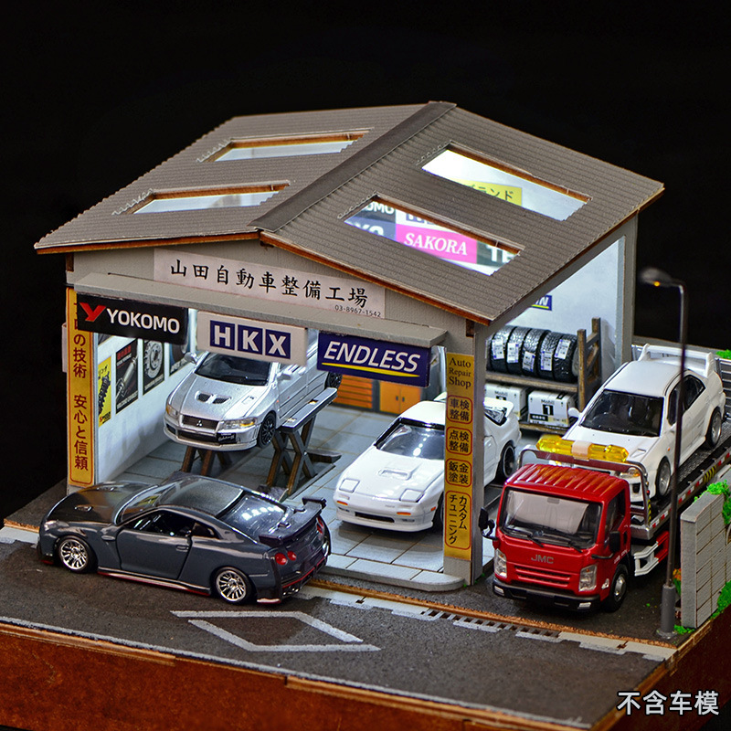 Auto Repair Shops - Kit Diorama Bengkel Perbaikan Mobil Skala